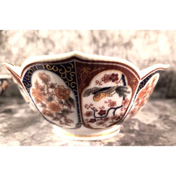 Vintage Japanese Floral Porcelain Bowl By A Price Scalloped Edge - Picture 3 of 7